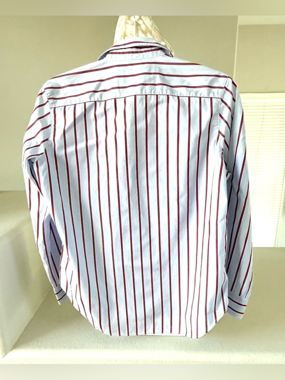 Frank & Eileen Eileen Relaxed Button-Up Shirt Blue Red White Stripe XXS - Picture 3 of 10